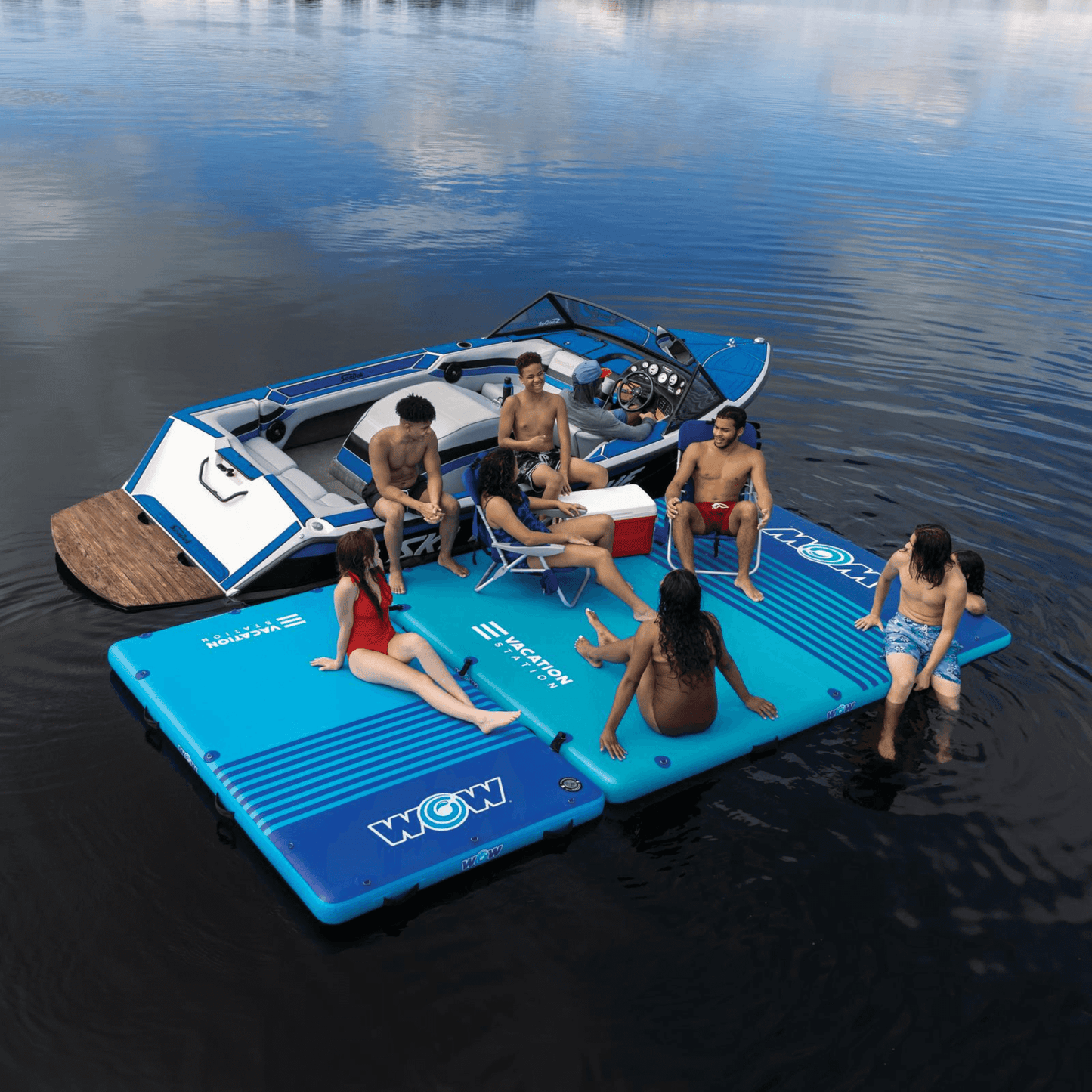 WOW Watersports 10'x8'x6" Drop Stitch Vacation Station Dock w Handles
