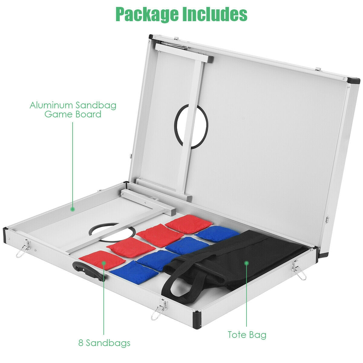 Gbruno Premium Foldable Cornhole Set with Carry Handle