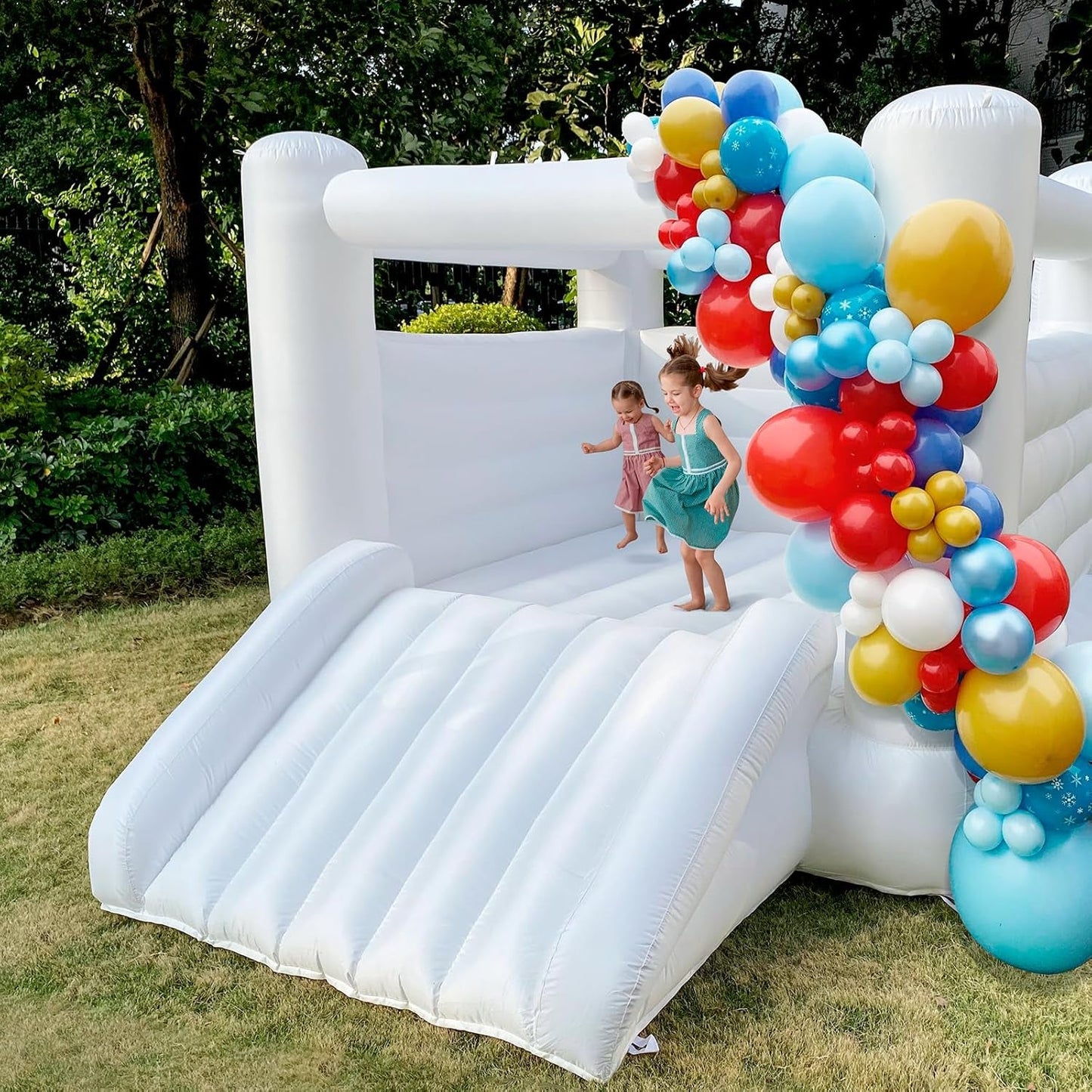 Large Inflatable White Bounce House for Kids and Adults