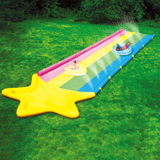 WOW Watersports 40' Rainbow Star Super Slide with Splash Pool & Inflatable Sleds