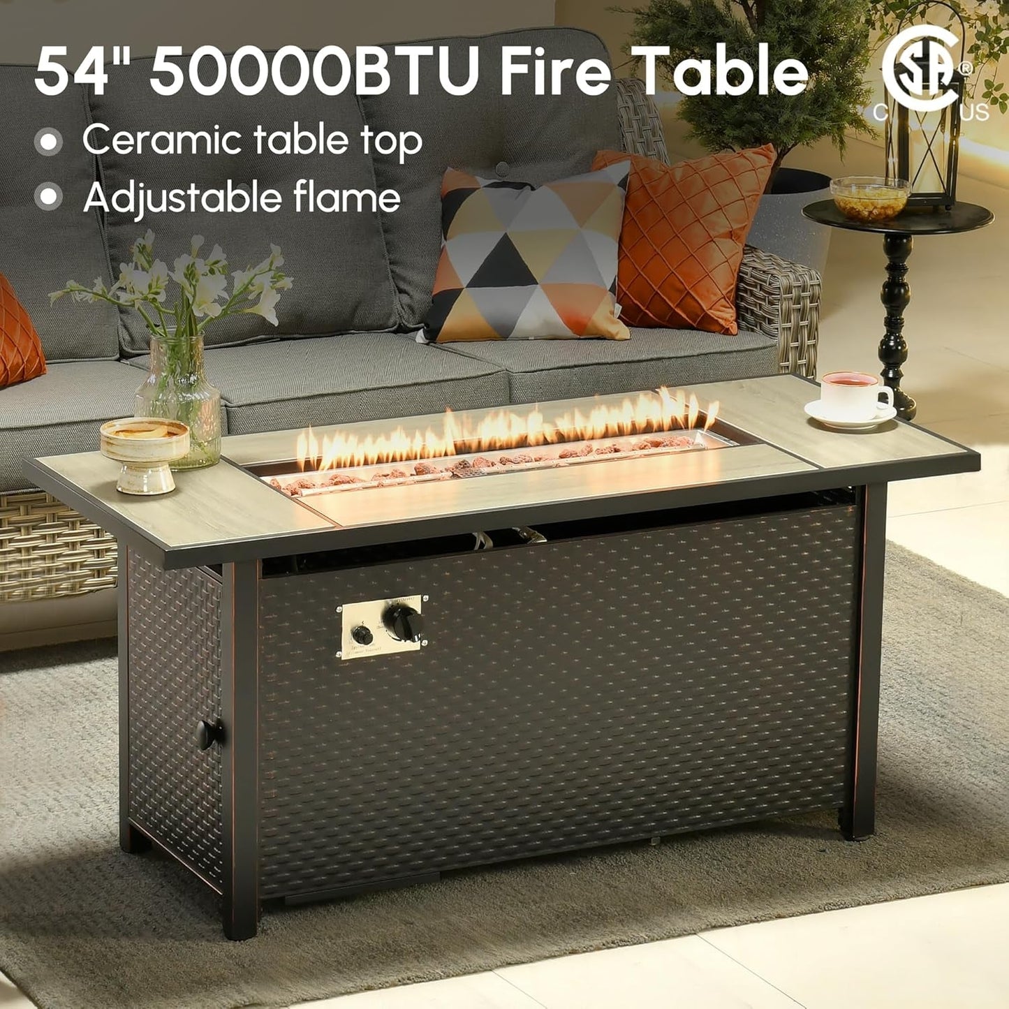 Outdoor Patio Furniture Set with Cozy Fire Pit Table