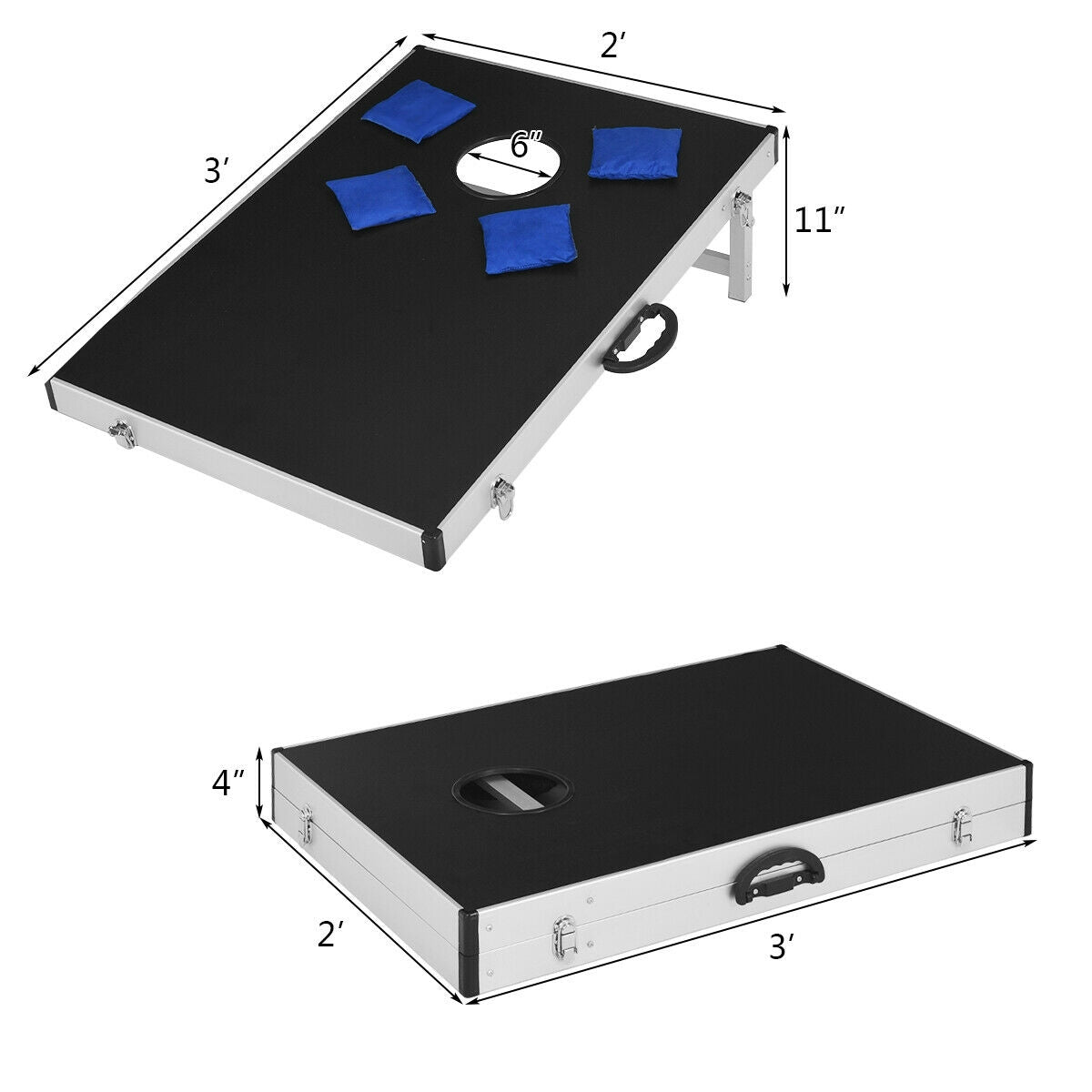 Gbruno Premium Foldable Cornhole Set with Carry Handle