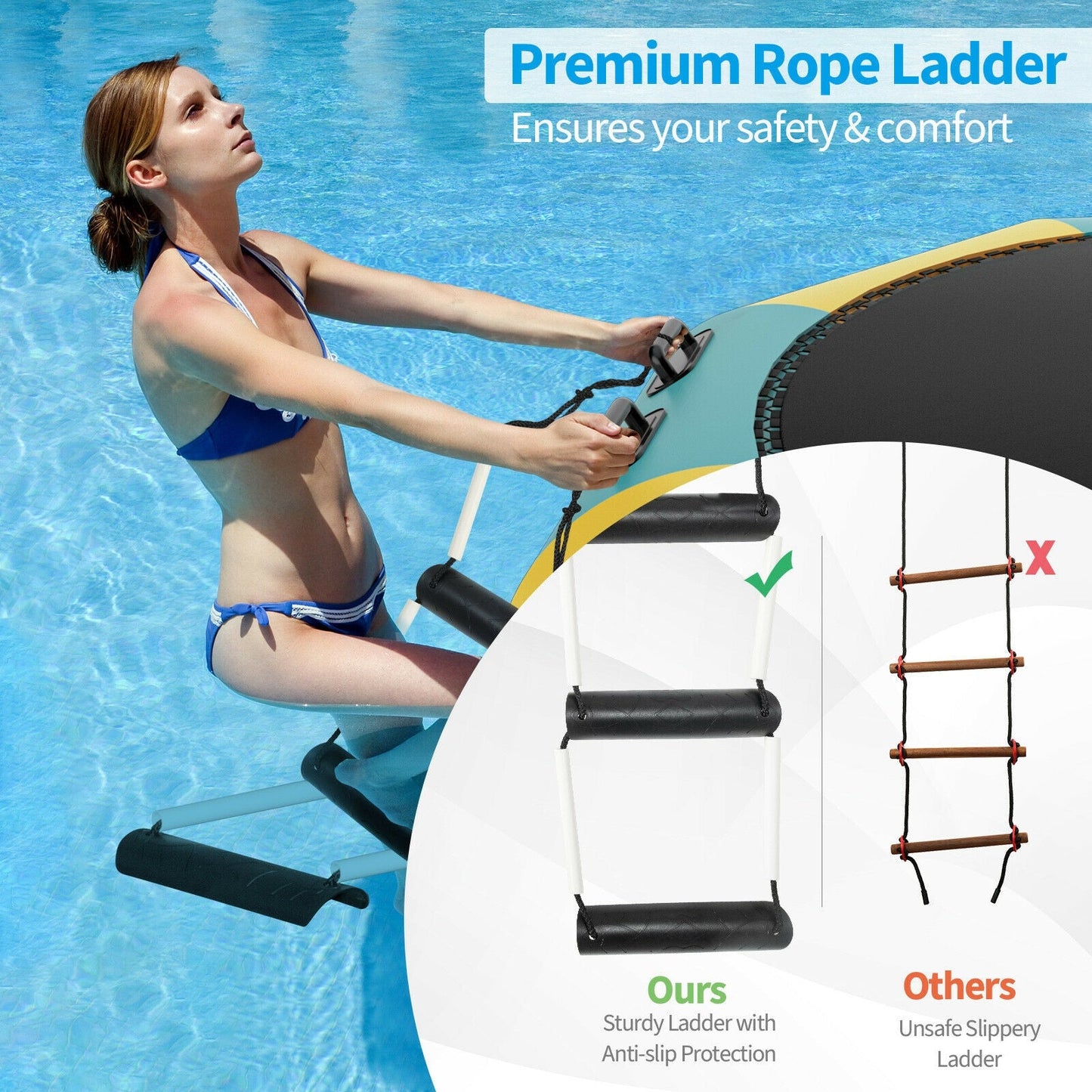 Gbruno 12 Feet Inflatable Yellow Water Bouncer Trampoline