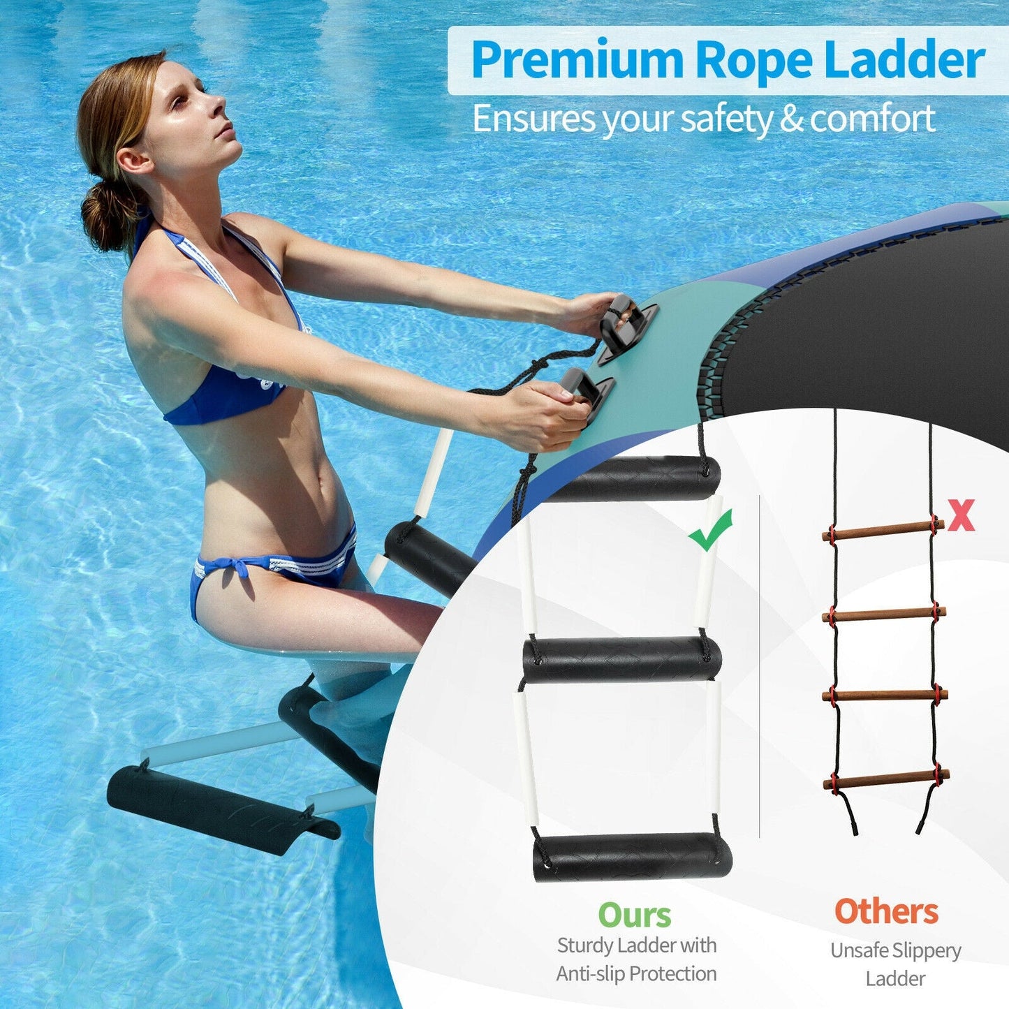 Gbruno 12 Feet Inflatable Splash Trampoline Bouncer