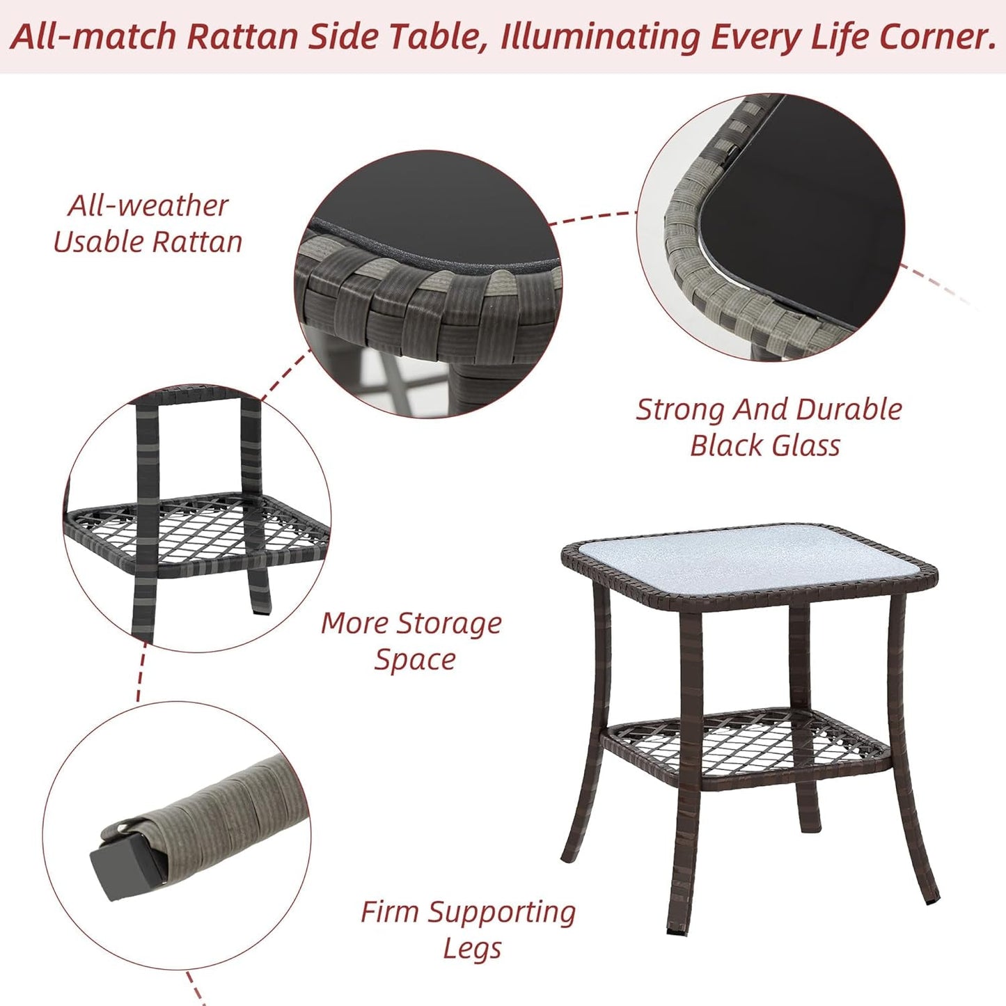 6 Piece Patio Furniture Set with Swivel Chairs