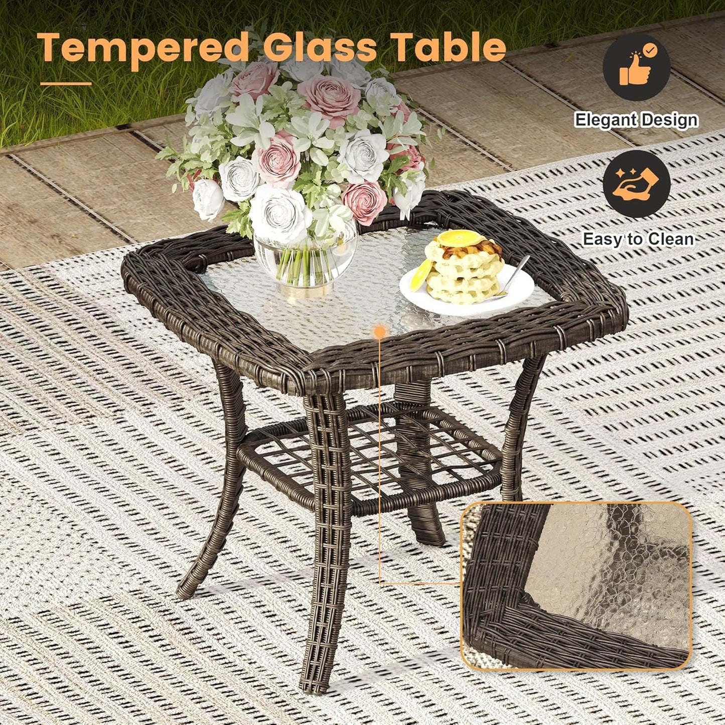 Luxurious Eight Piece Outdoor Patio Furniture Set with Firepit