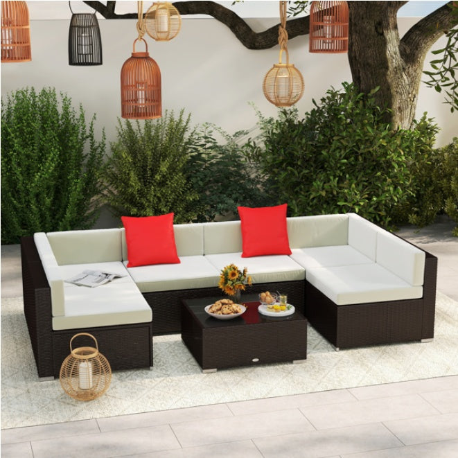 Pieces Outdoor Sectional Patio Furniture Set