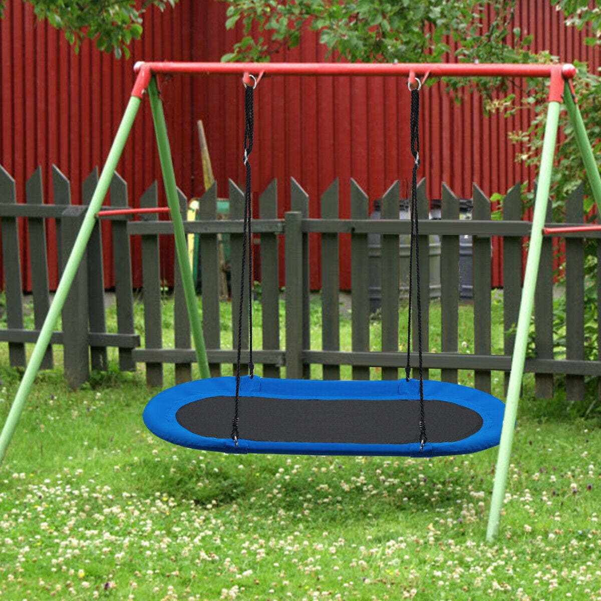 Gbruno 60 Inch Adjustable Saucer Swing Set - Blue & Black