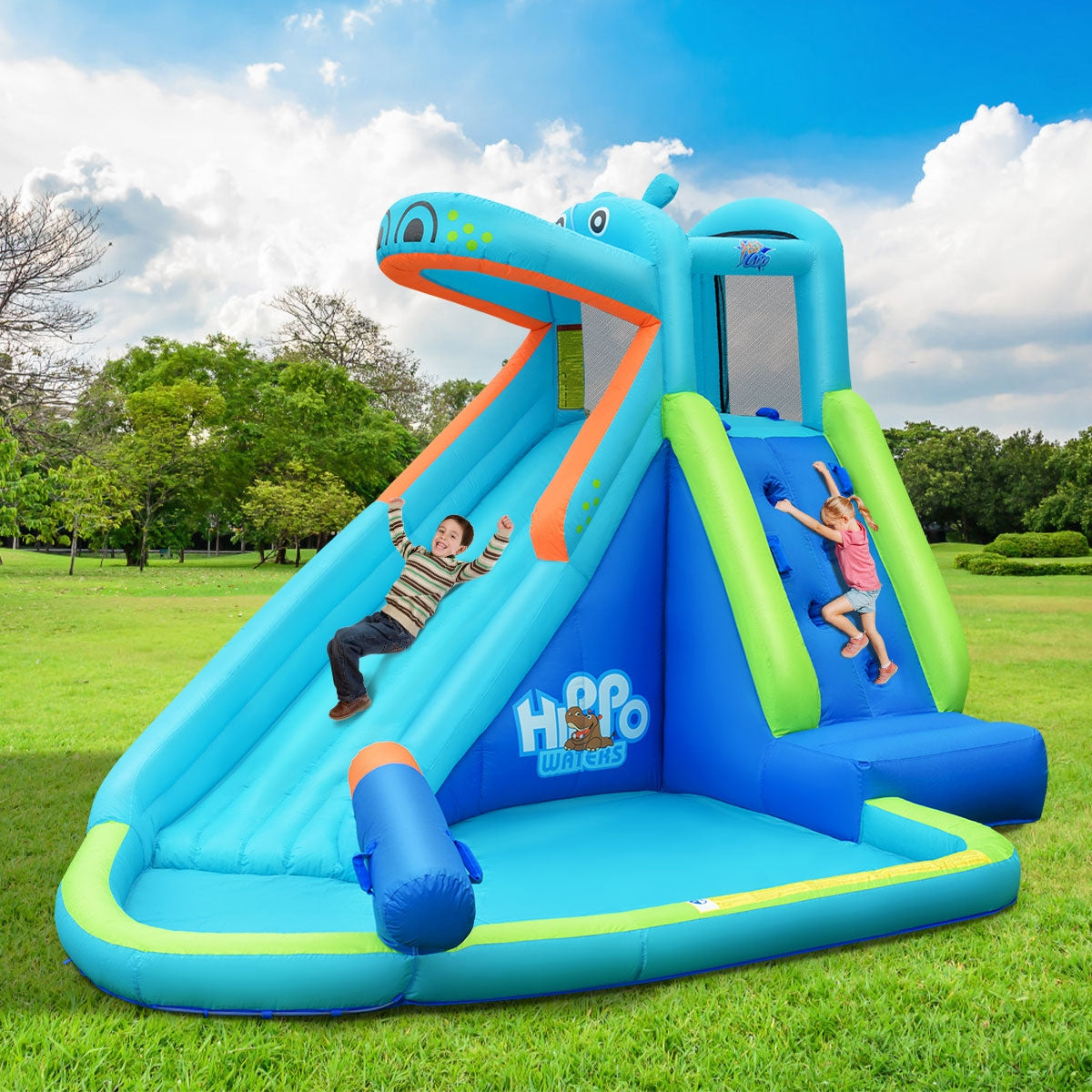 Gbruno Inflatable Water Pool with Splash Slide for Kids