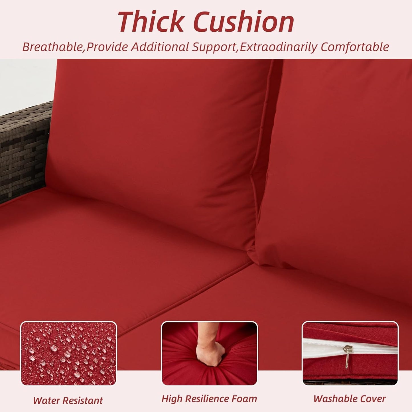 6 Piece Patio Furniture Set with Swivel Chairs