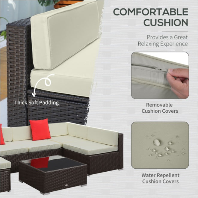 Pieces Outdoor Sectional Patio Furniture Set