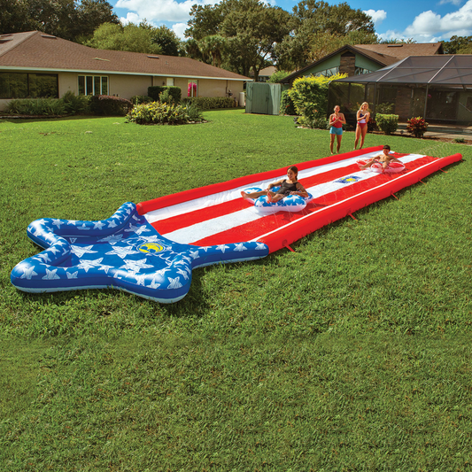 WOW Sports Americana Stars & Stripes 40ft Super Slide with Splash Pool