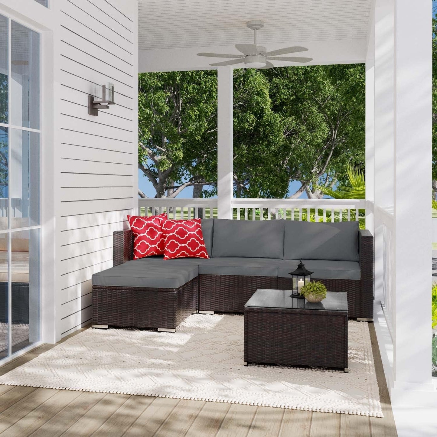 Versatile All-Weather Gray Sectional Patio Sofa Set