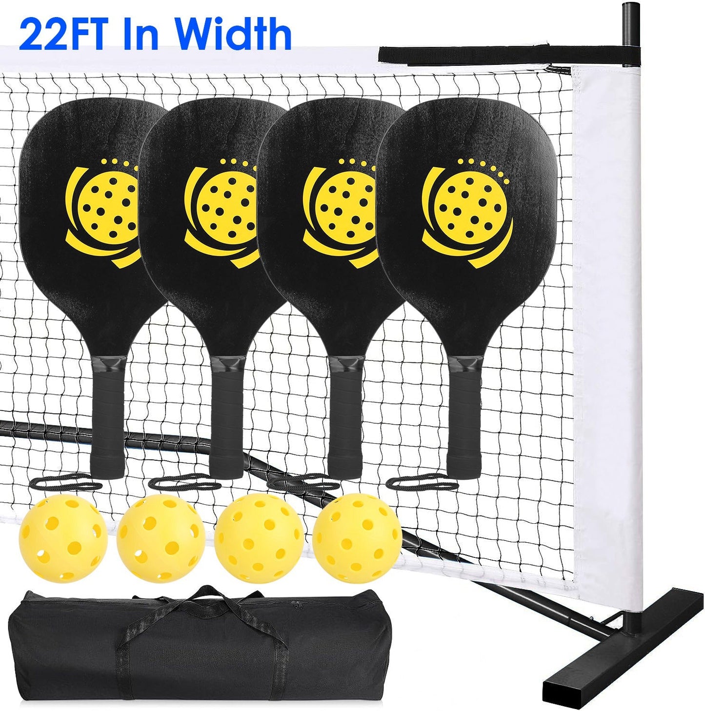 Gbruno Portable Pickleball Net Set with Paddles and Balls