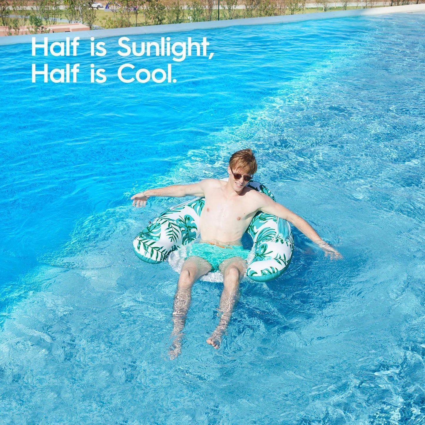 Comfortable Inflatable Pool Float with UPF 50+ Canopy