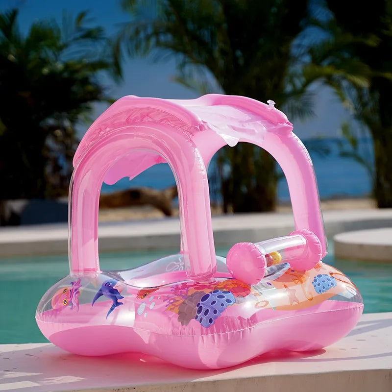 Cool & Safe Toddler Pool Float with Sun Protection