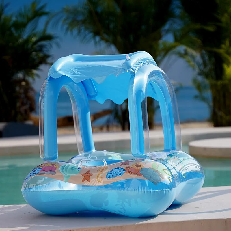 Cool & Safe Toddler Pool Float with Sun Protection