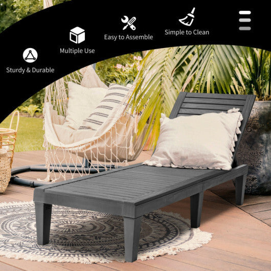 3-Piece Adjustable Chaise Lounge Set with 2 Recliners and Side Table