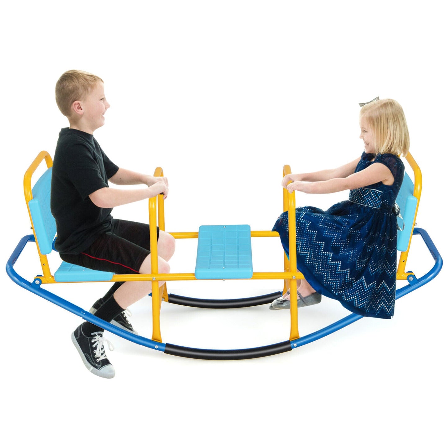 Gbruno Kids Outdoor Swivel Teeter Seesaw - Blue
