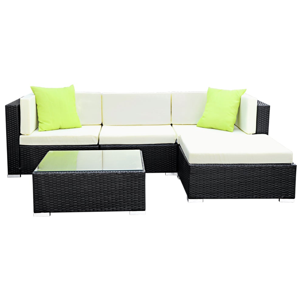 Gardeon 5PC Luxury Wicker Outdoor Sofa Set