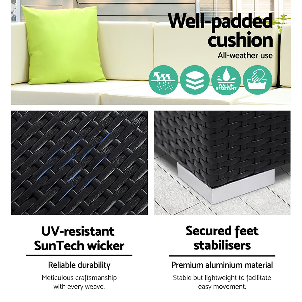 Gardeon 5PC Luxury Wicker Outdoor Sofa Set