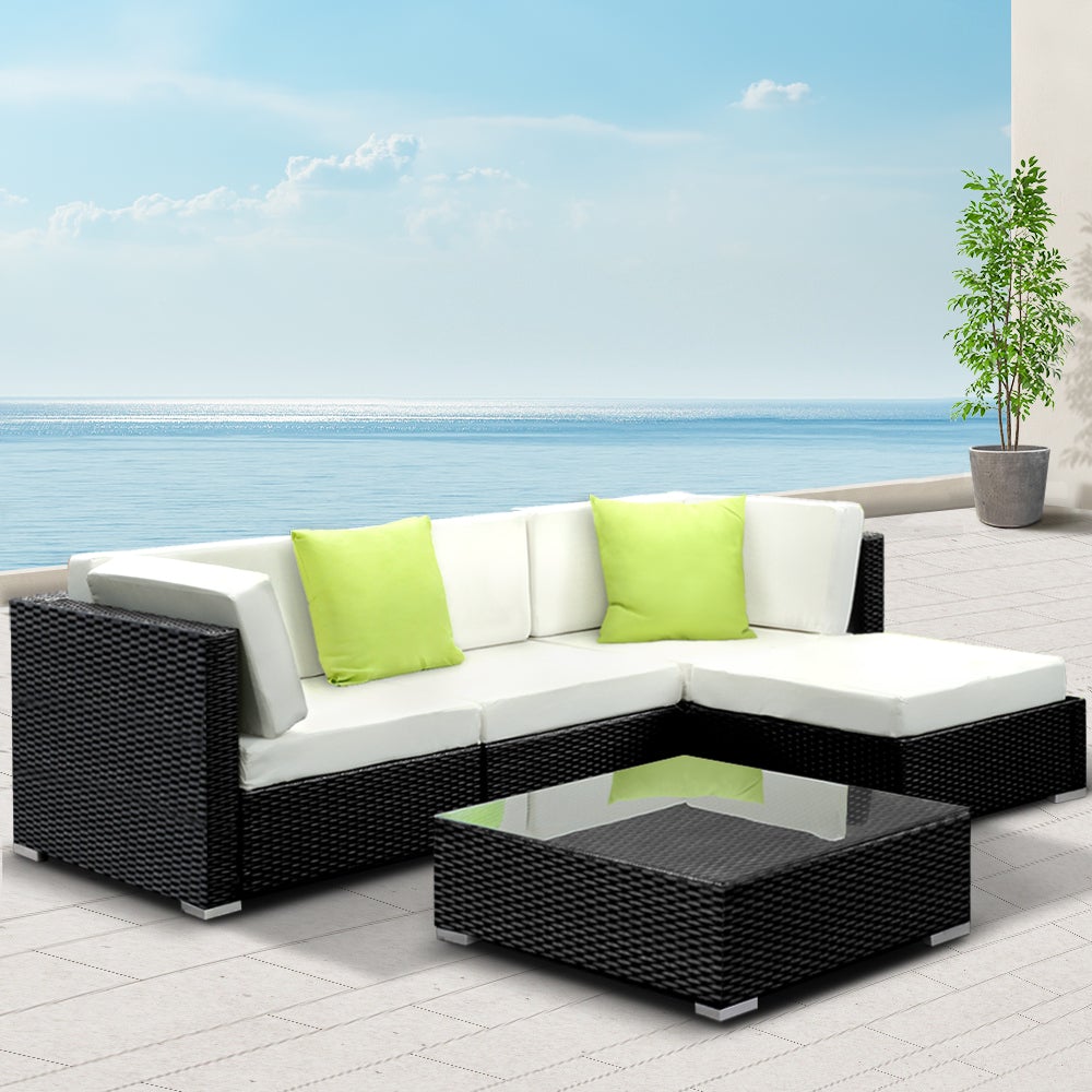 Gardeon 5PC Luxury Wicker Outdoor Sofa Set