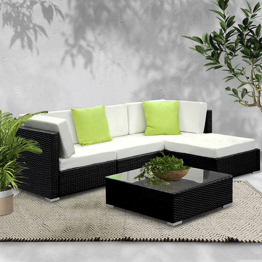 Gardeon 5PC Luxury Wicker Outdoor Sofa Set