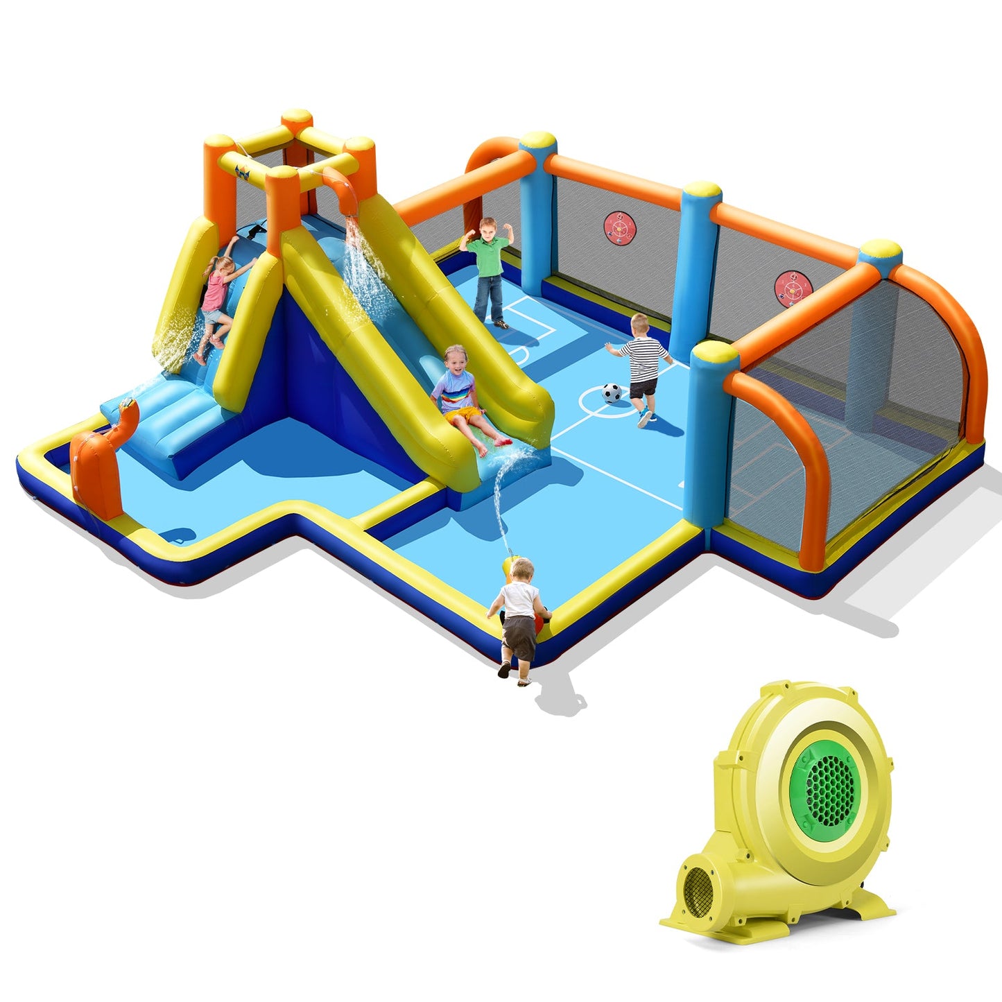 Gbruno Giant Soccer-Themed Inflatable Water Slide