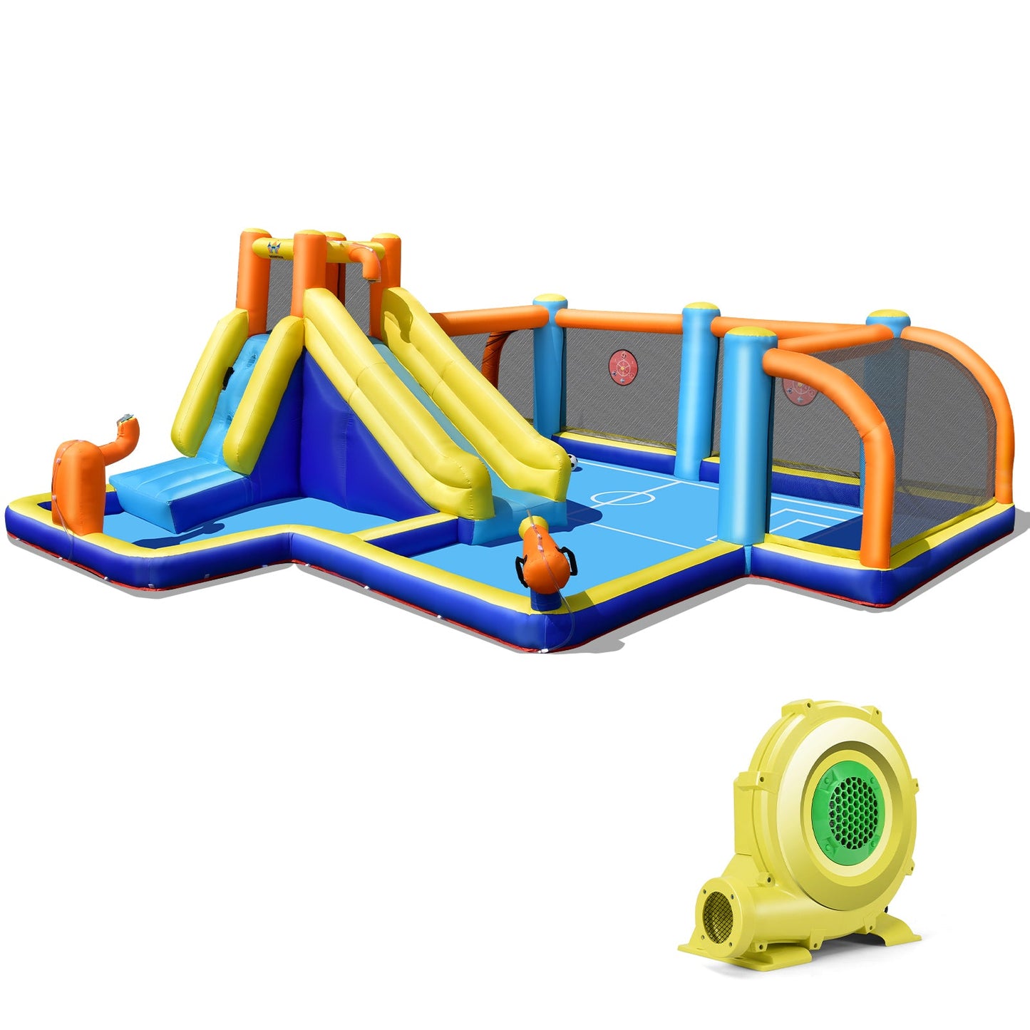 Gbruno Giant Soccer-Themed Inflatable Water Slide