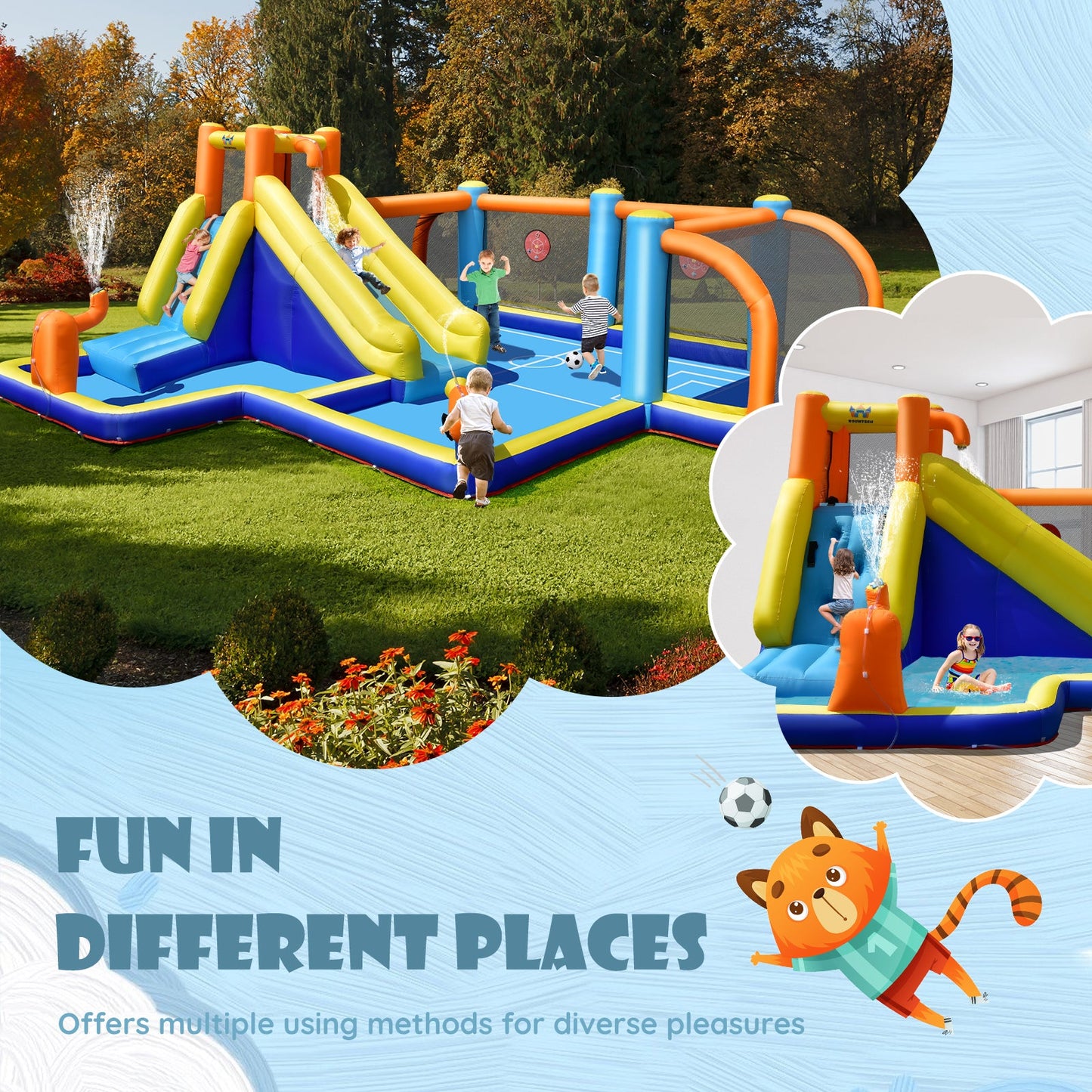 Gbruno Giant Soccer-Themed Inflatable Water Slide