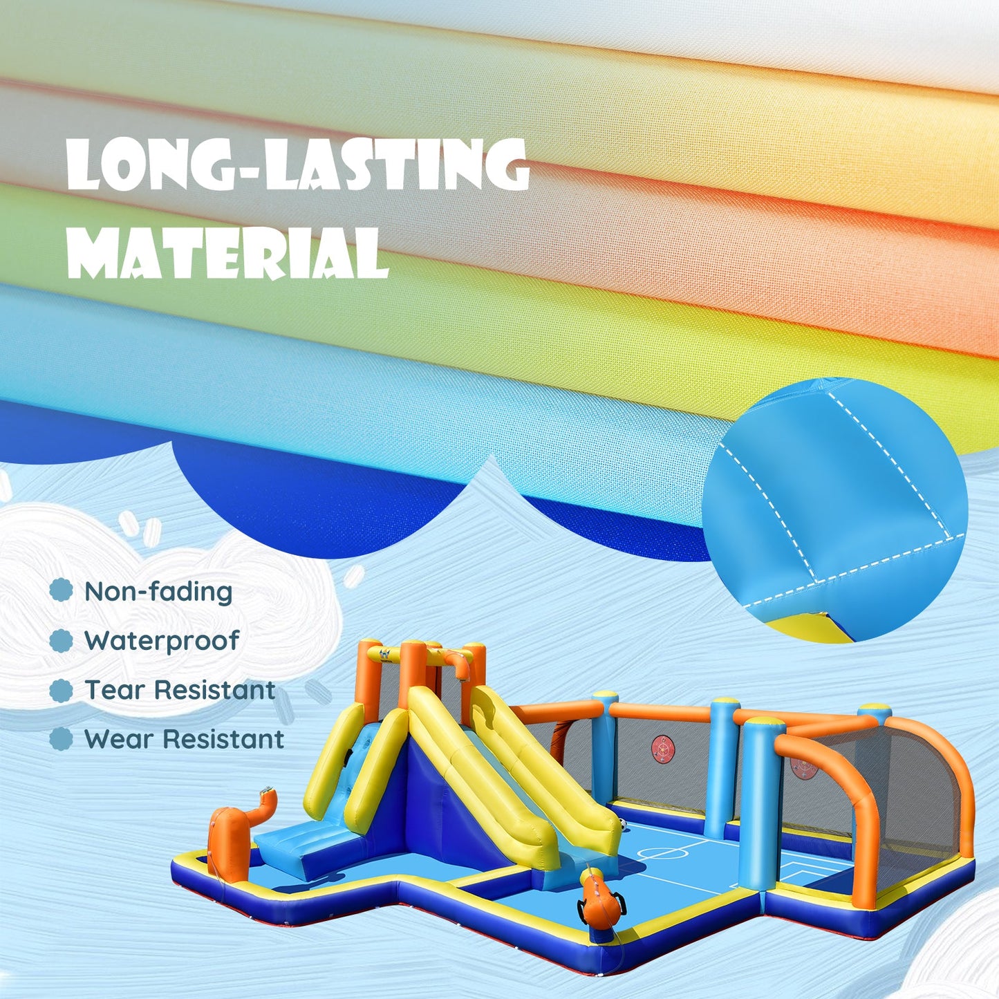 Gbruno Giant Soccer-Themed Inflatable Water Slide