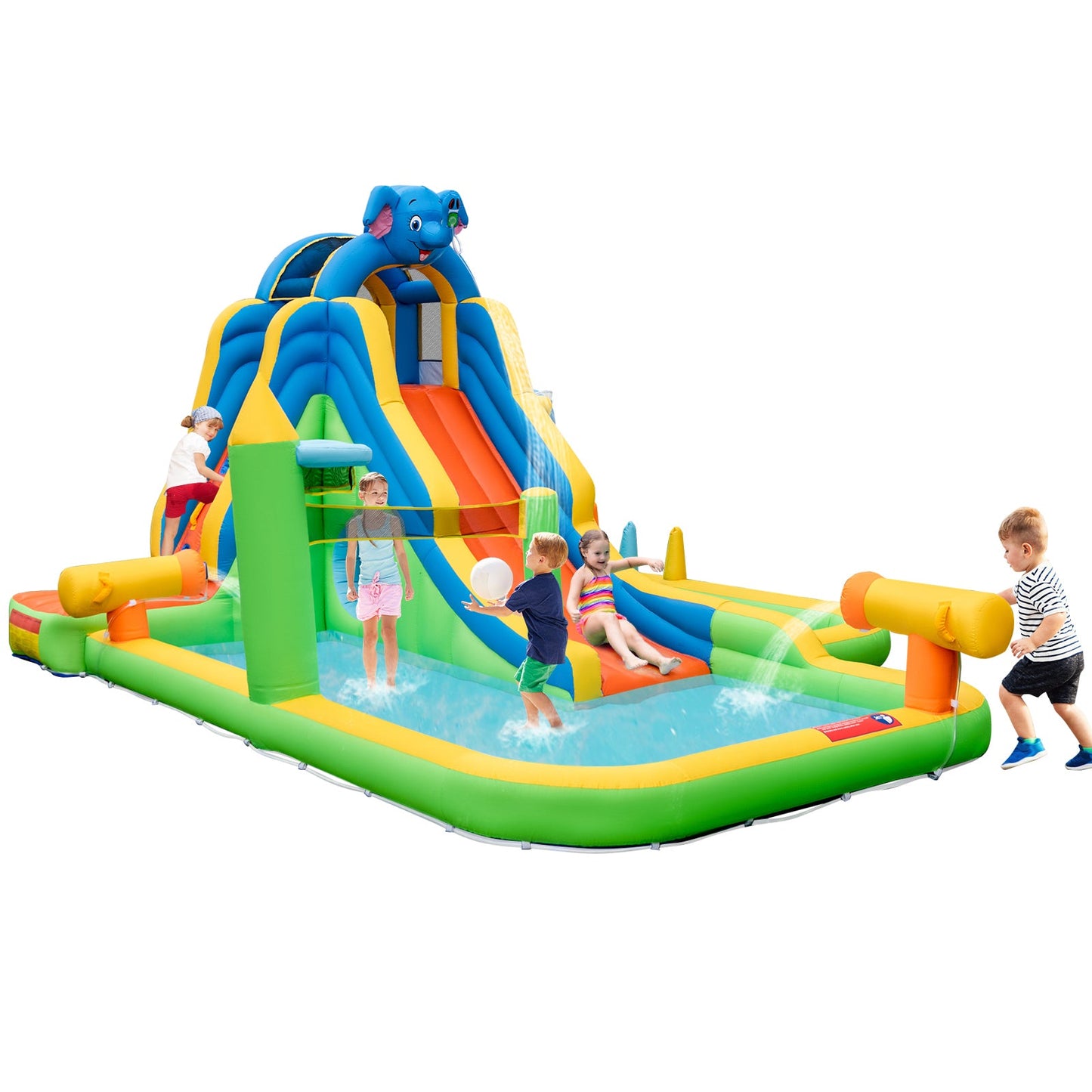 Gbruno Ultimate Inflatable Water Slide with Splash Pool & Climbing Wall