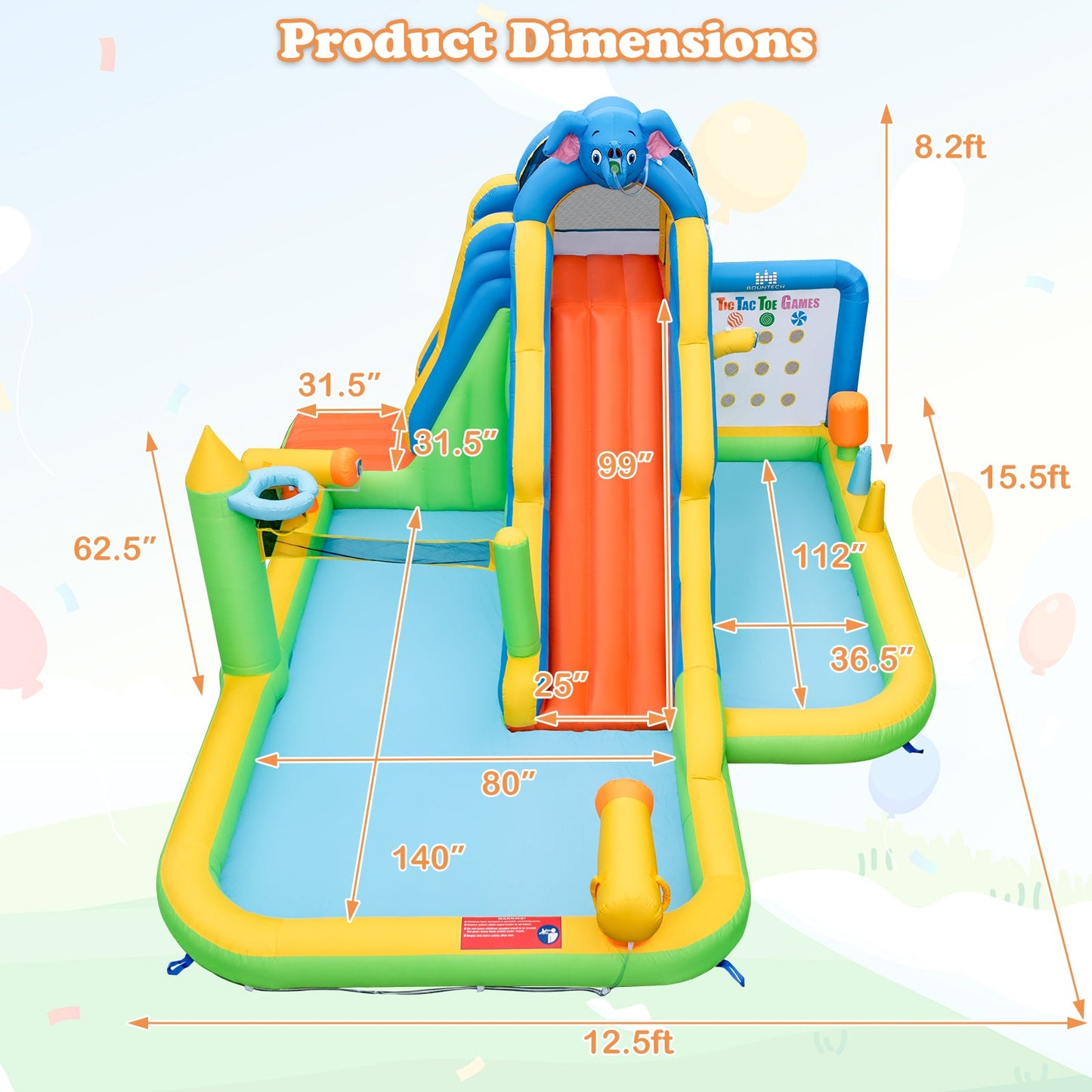 Gbruno Ultimate Inflatable Water Slide with Splash Pool & Climbing Wall