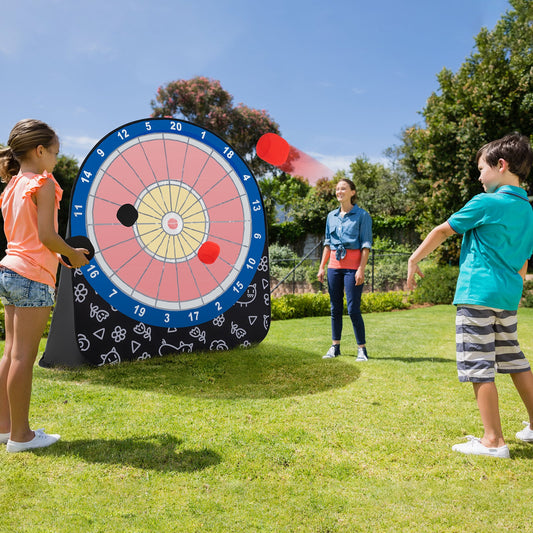 Gbruno Large Outdoor Dart Board Set with 4 Kick Balls for Kids