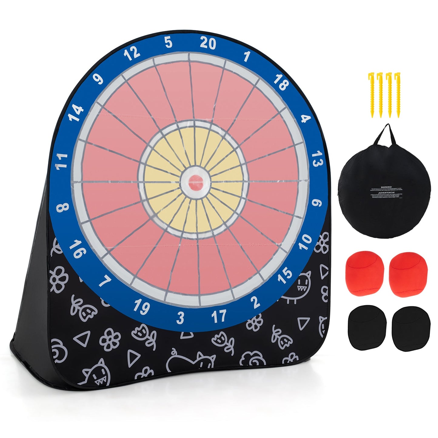 Gbruno Large Outdoor Dart Board Set with 4 Kick Balls for Kids