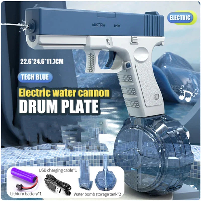 New M416 Electric Water Gun – High-Pressure Outdoor Toy with Light & Flame Effect