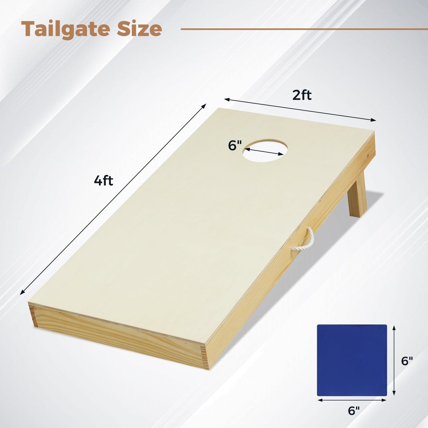 Gbruno Premium Solid Wood Cornhole Board Set with 8 Bean Bags