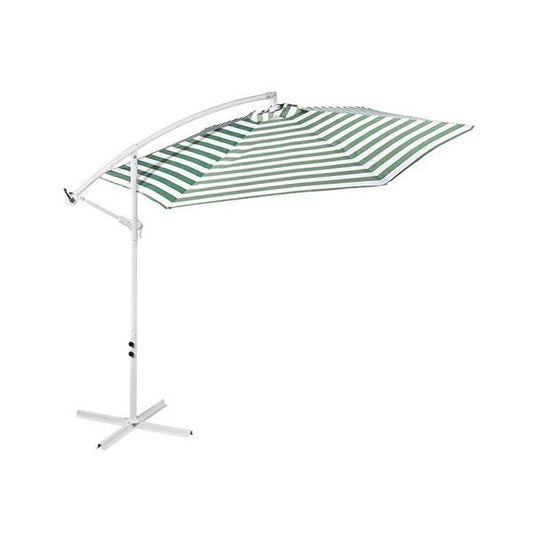 Milano Green and White Striped Outdoor Umbrella