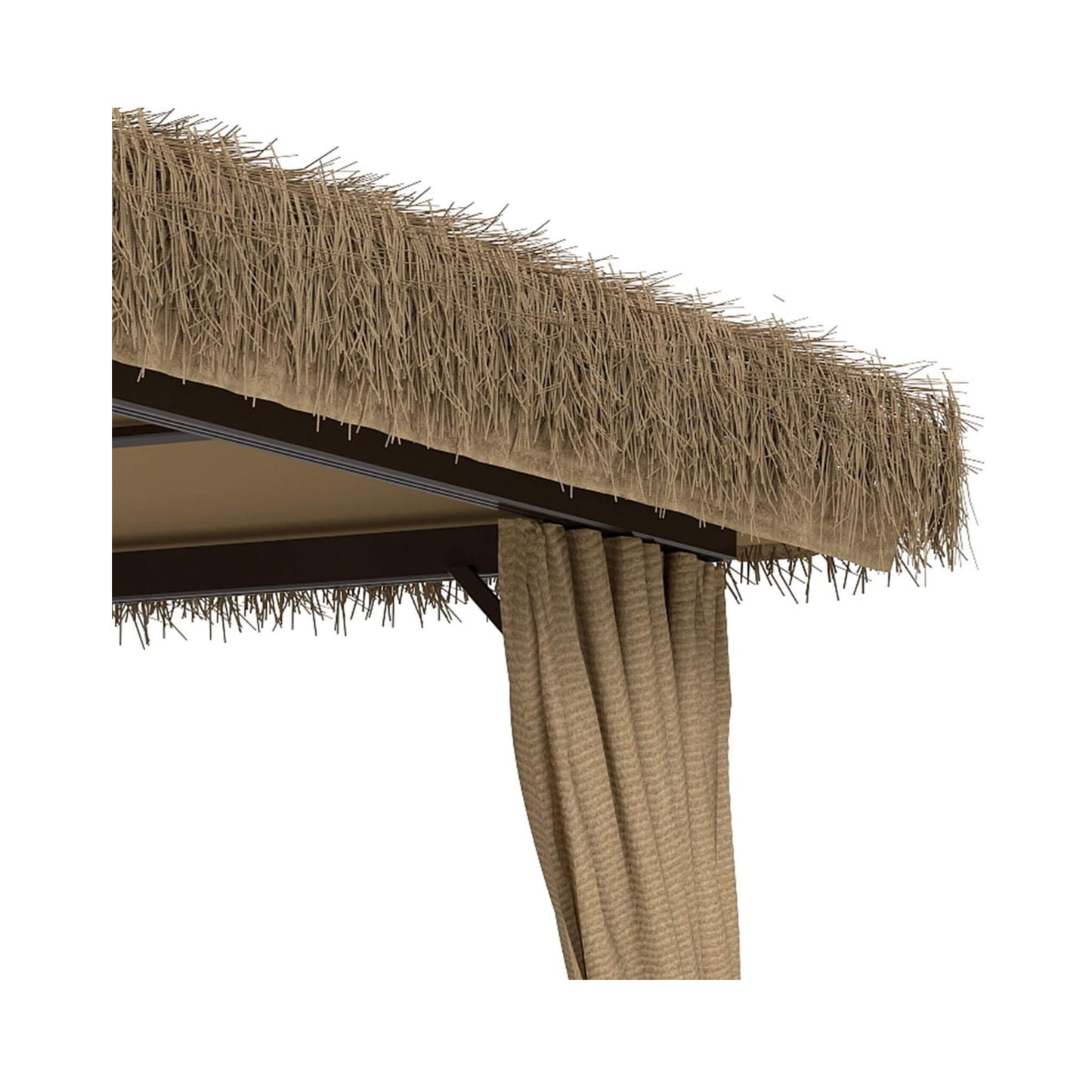 Double Canopy Patio Gazebo with Hawaiian Thatch Roof