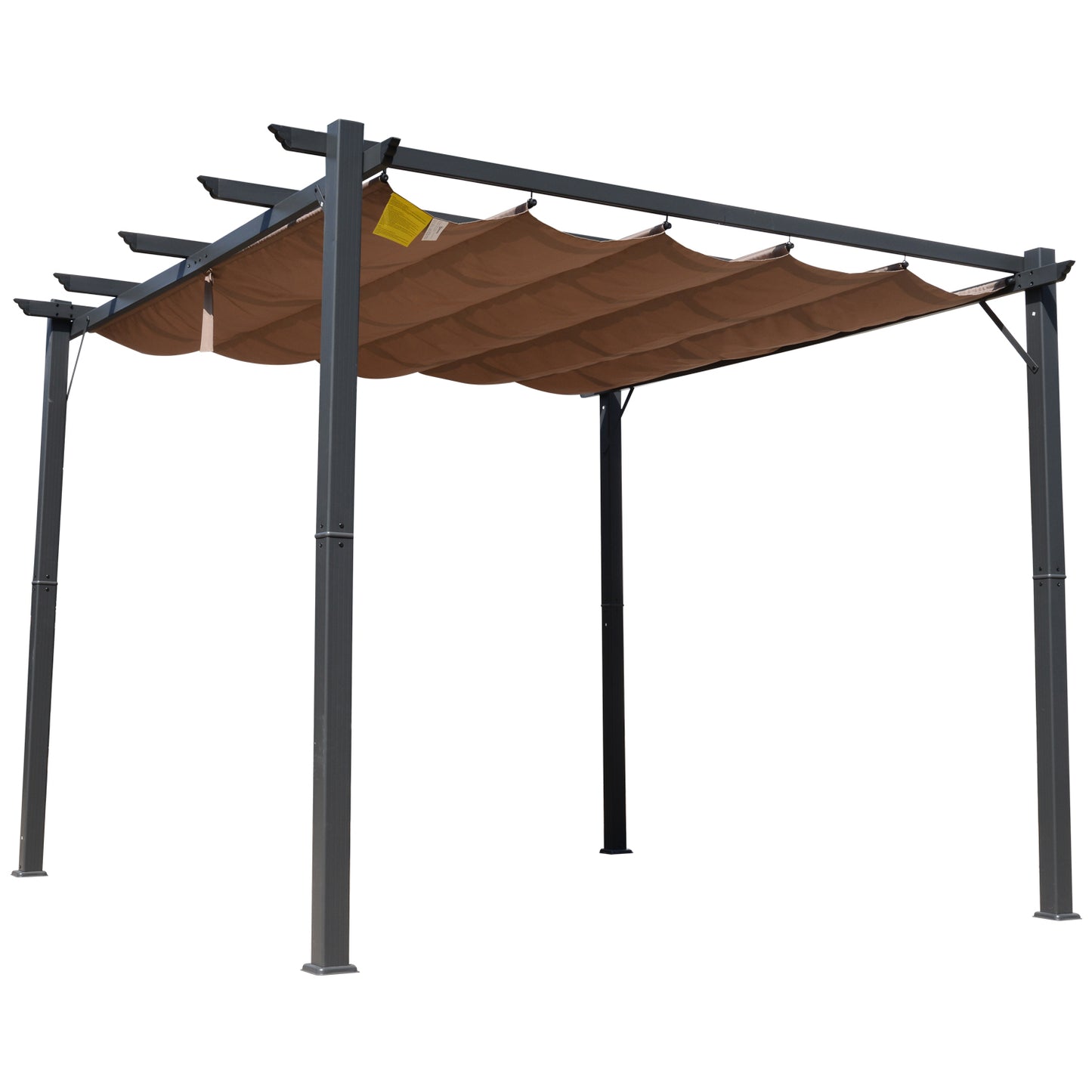 Outsunny 10'x10' Aluminum Pergola with Retractable Canopy