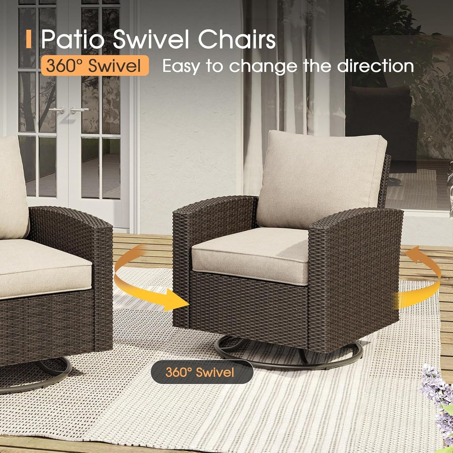 Luxurious Eight Piece Outdoor Patio Furniture Set with Firepit