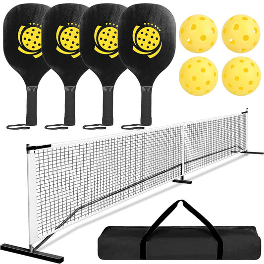 Gbruno Portable Pickleball Net Set with Paddles and Balls