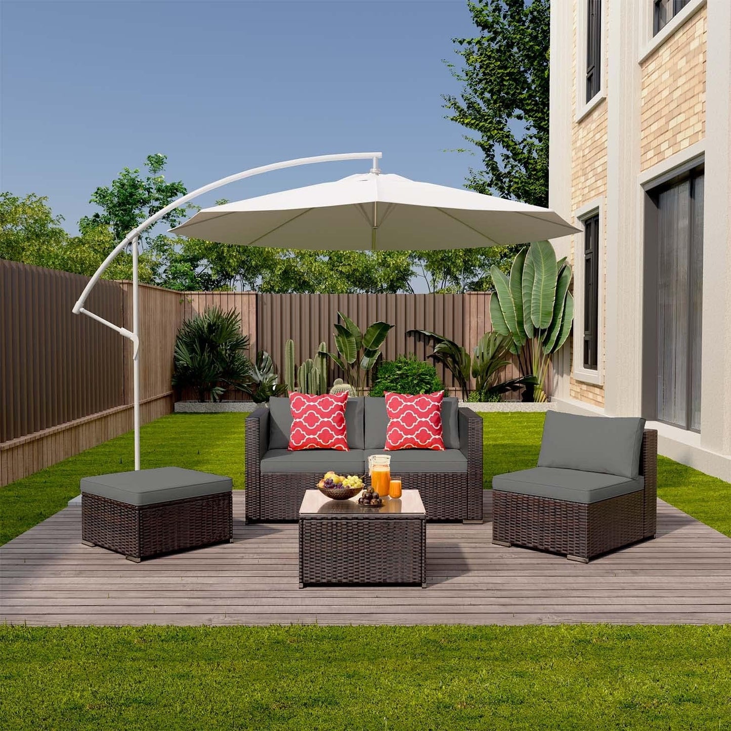 Versatile All-Weather Gray Sectional Patio Sofa Set
