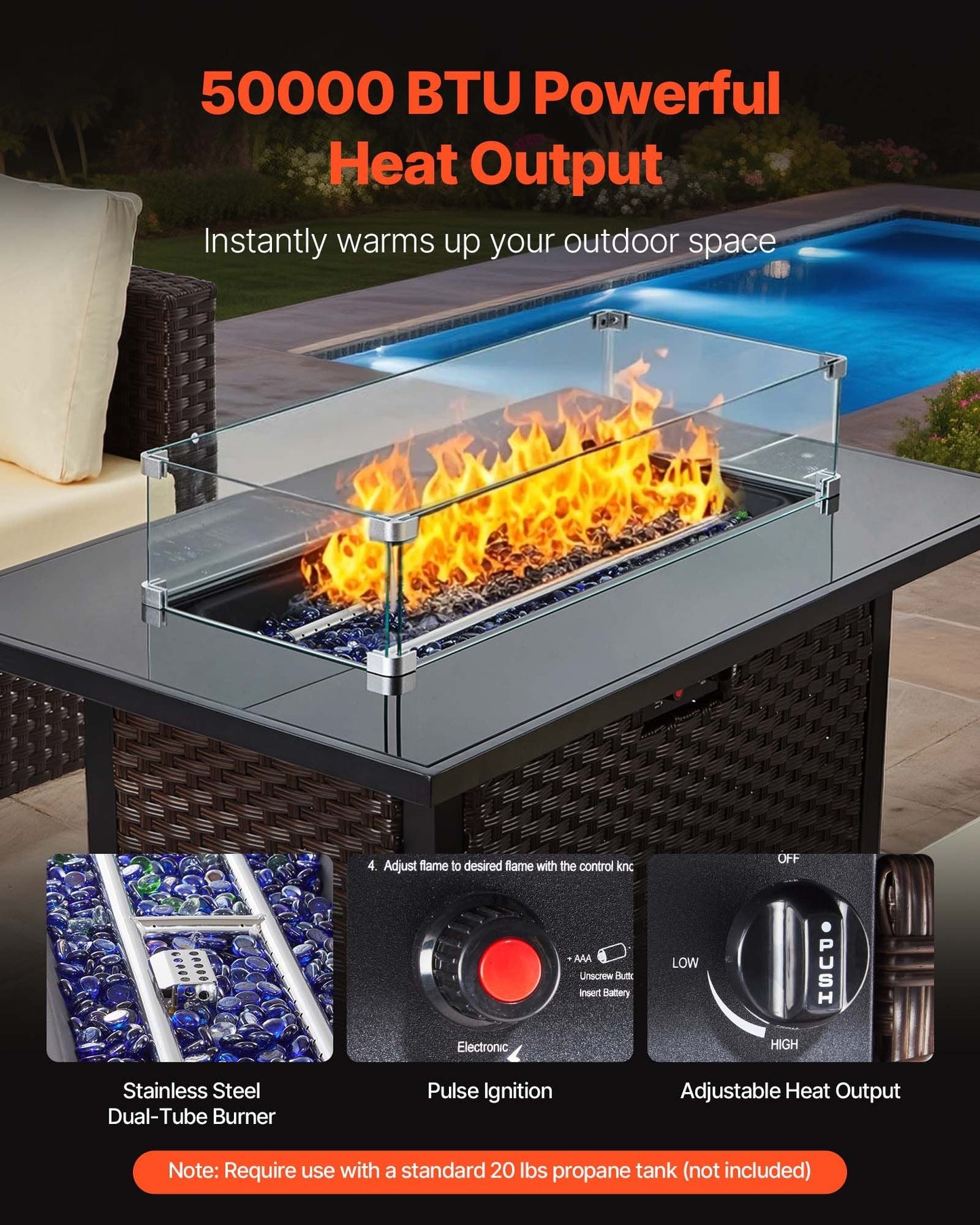 6-Piece Outdoor Patio Furniture Set, Wicker Rattan Outdoor Sectional