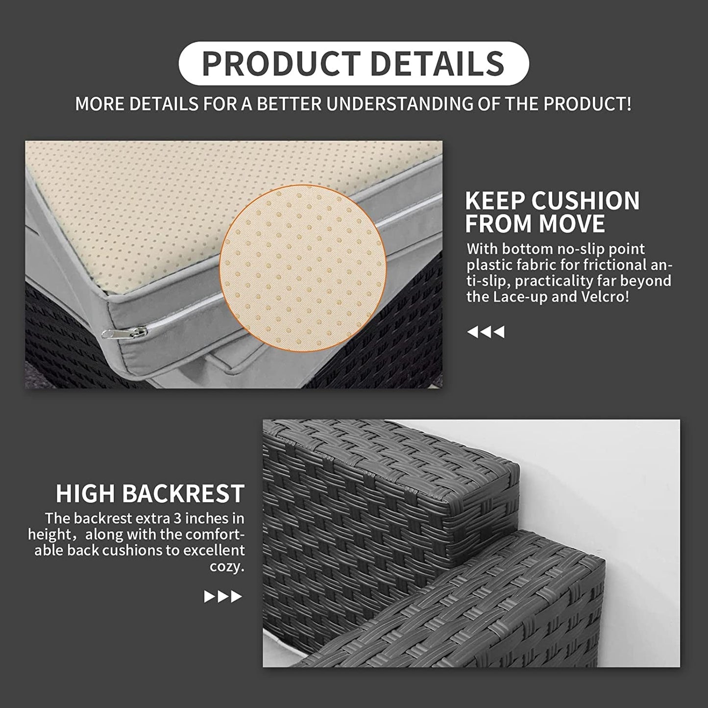 5-Piece Outdoor Patio Furniture Set With 60000 BTU Fire Pit Light Grey