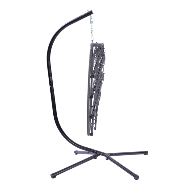 Cozy Patio Wicker Folding Hanging Chair with Cushion and Pillow