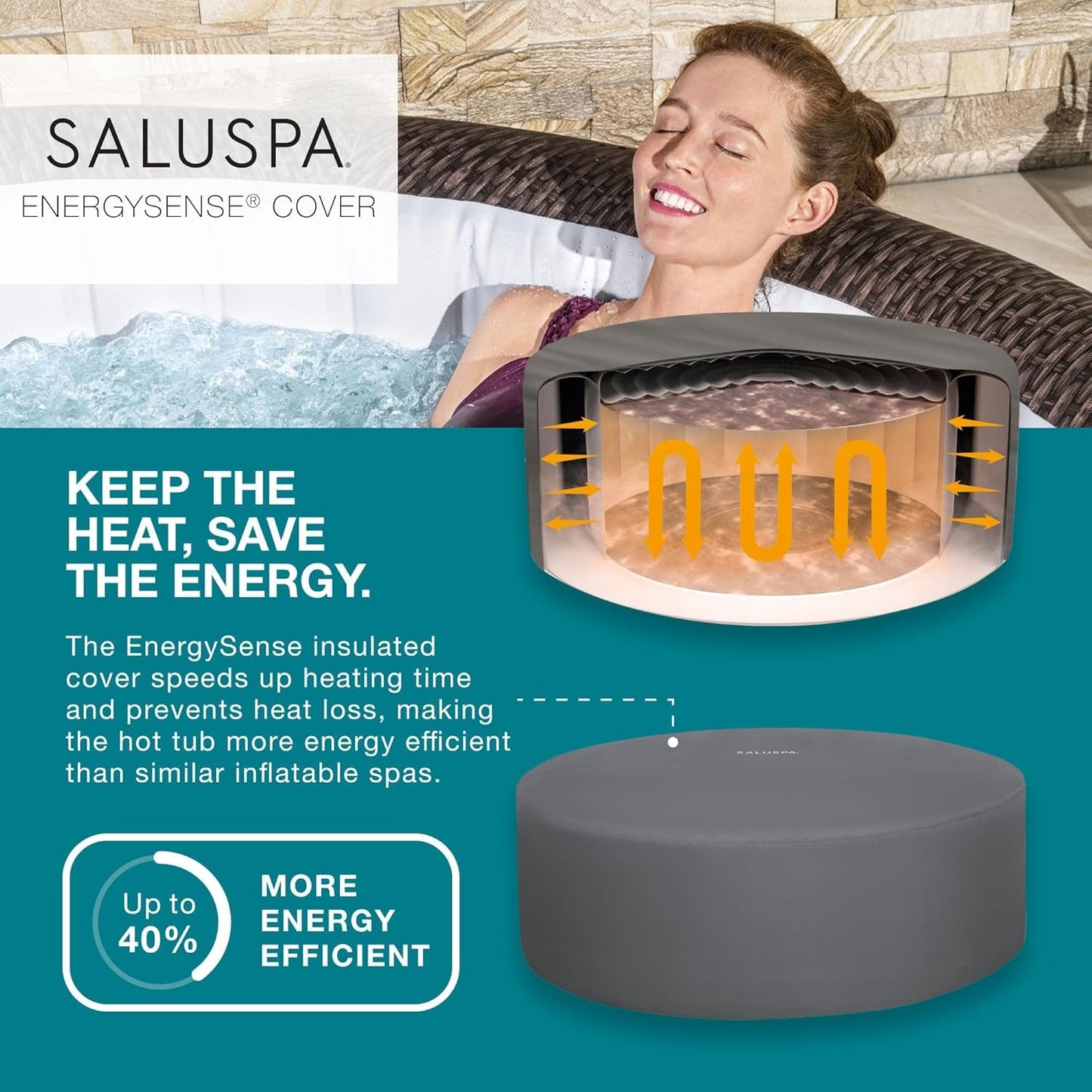Spacious 7-Person Inflatable Hot Tub with 180 Jets