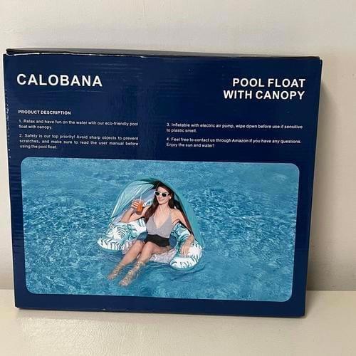 Comfortable Inflatable Pool Float with UPF 50+ Canopy
