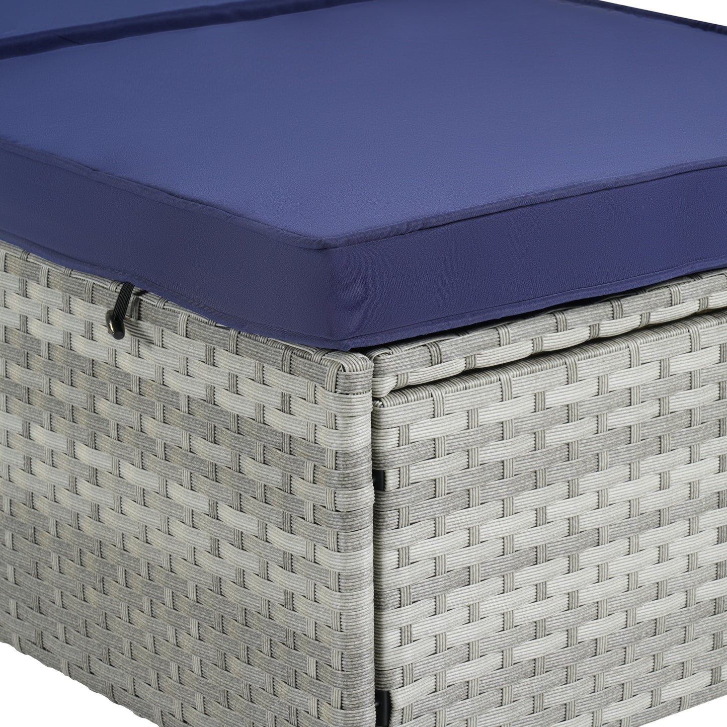 Premium Outdoor PE Rattan Adjustable Chaise Lounge Set with Table