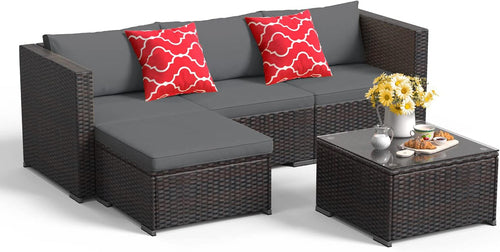 Versatile All-Weather Gray Sectional Patio Sofa Set